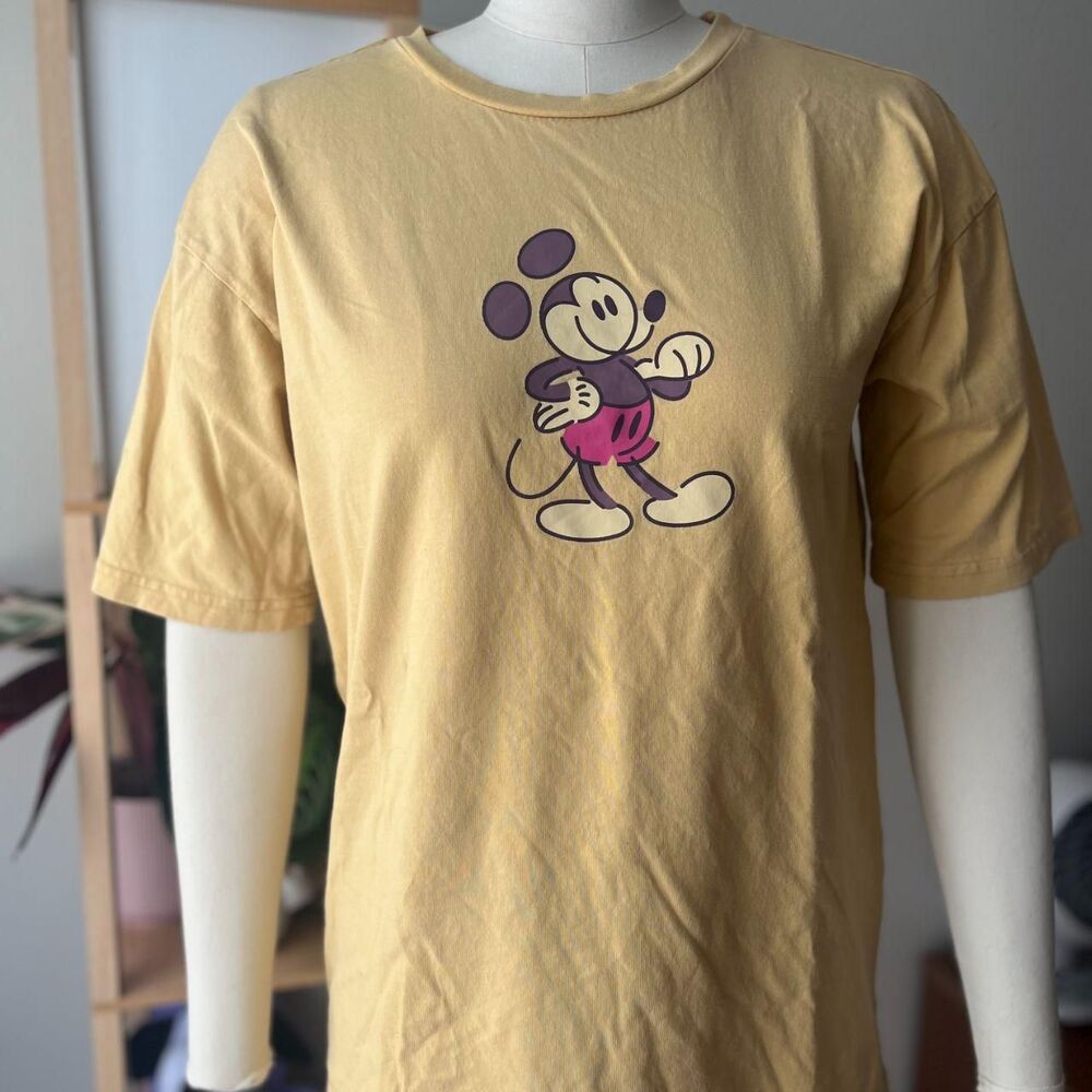 Disney Women's Yellow Mickey T-shirt